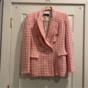 Zara Pink Tweed Blazer